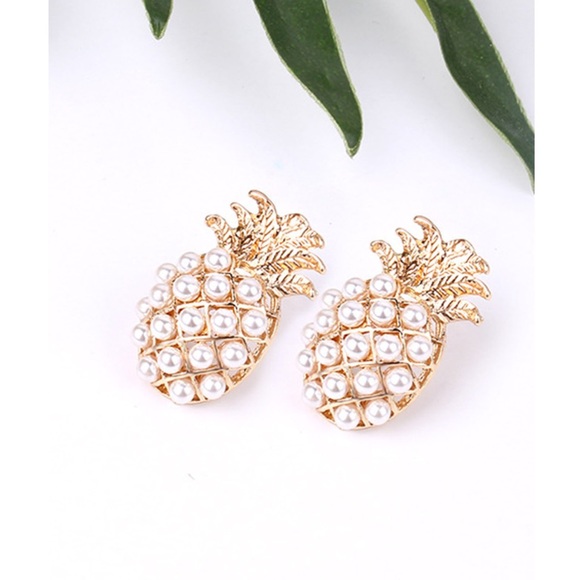 PINEAPPLE STATEMENT EARRINGS - Picture 3 of 4